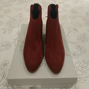 Sole Society - Oskar Marsala Red suede booties